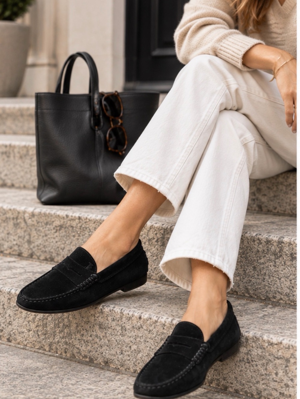 Tod’s Black Suede Penny Loafers 39.5 Leather Lined Made in Italy